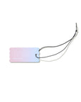 BnDR Fragrance Tag. pastel pink-to-blue gradient tag with BnDR logo and elastic cord. main 01